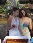 Bella Hadid in See-through Top at the Beach in St Barts