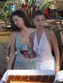 Bella Hadid in See-through Top at the Beach in St Barts
