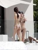 Bella Hadid in White Bikini Enjoying the Caribbean Sun in St Barths