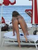 Chantel Jeffries Booty in Printed Bikini at the Beach in Miami