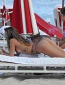 Chantel Jeffries Booty in Printed Bikini at the Beach in Miami