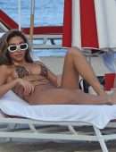 Chantel Jeffries Booty in Printed Bikini at the Beach in Miami