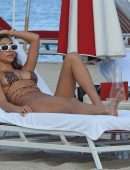 Chantel Jeffries Booty in Printed Bikini at the Beach in Miami