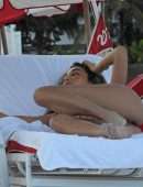 Chantel Jeffries Booty in Printed Bikini at the Beach in Miami
