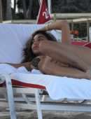 Chantel Jeffries Booty in Printed Bikini at the Beach in Miami