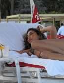 Chantel Jeffries Booty in Printed Bikini at the Beach in Miami