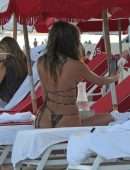 Chantel Jeffries Booty in Printed Bikini at the Beach in Miami