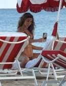 Chantel Jeffries Booty in Printed Bikini at the Beach in Miami