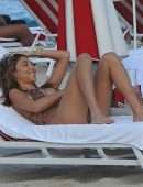 Chantel Jeffries Booty in Printed Bikini at the Beach in Miami