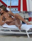 Chantel Jeffries Booty in Printed Bikini at the Beach in Miami