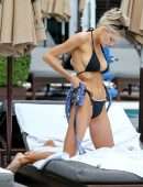 Charlotte Mckinney in Black Bikini Soaks up some Sun in Miami