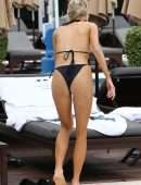 Charlotte Mckinney in Black Bikini Soaks up some Sun in Miami
