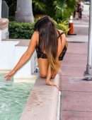Claudia Romani Ass in Black Thong Out in Miami