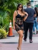 Claudia Romani Ass in Black Thong Out in Miami