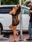 Claudia Romani Ass in Black Thong Out in Miami