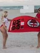 Claudia Romani and Jess Picado for Photoshoot to Celebrate AC Milan in Miami