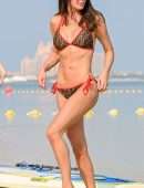 Danielle Lloyd in Bikini, Paddle Boarding at the Beach in Dubai