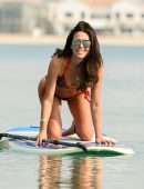 Danielle Lloyd in Bikini, Paddle Boarding at the Beach in Dubai