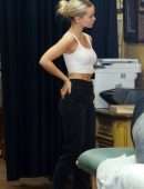Dove Cameron Displays her Fit Figure while Filming a Scene in LA