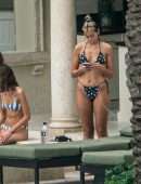 Dua Lipa in Little Hearts Bikini at a Pool in Miami