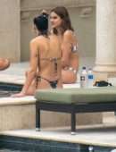 Dua Lipa in Little Hearts Bikini at a Pool in Miami