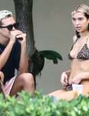 Dua Lipa Booty in Bikini at Poolside in Miami