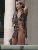 Dua Lipa Booty in Bikini at Poolside in Miami