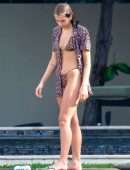 Dua Lipa Booty in Bikini at Poolside in Miami