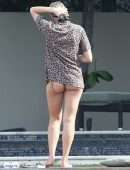 Dua Lipa Booty in Bikini at Poolside in Miami
