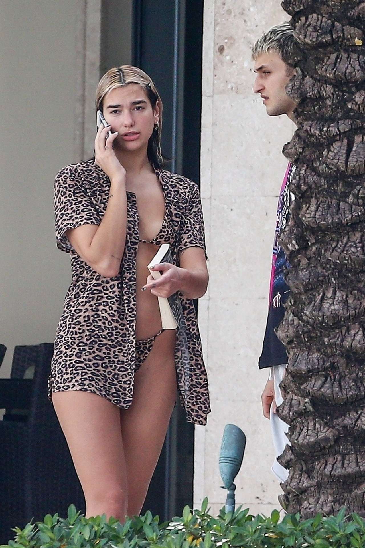Dua Lipa Booty in Bikini at Poolside in Miami
