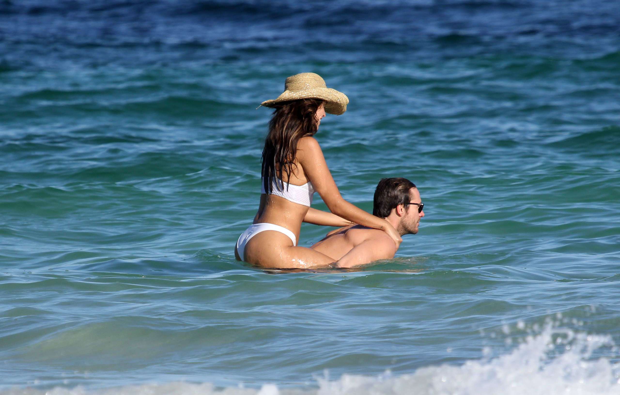 Eiza Gonzalez in White Bikini on the Beach in Tulum