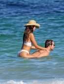 Eiza Gonzalez in White Bikini on the Beach in Tulum