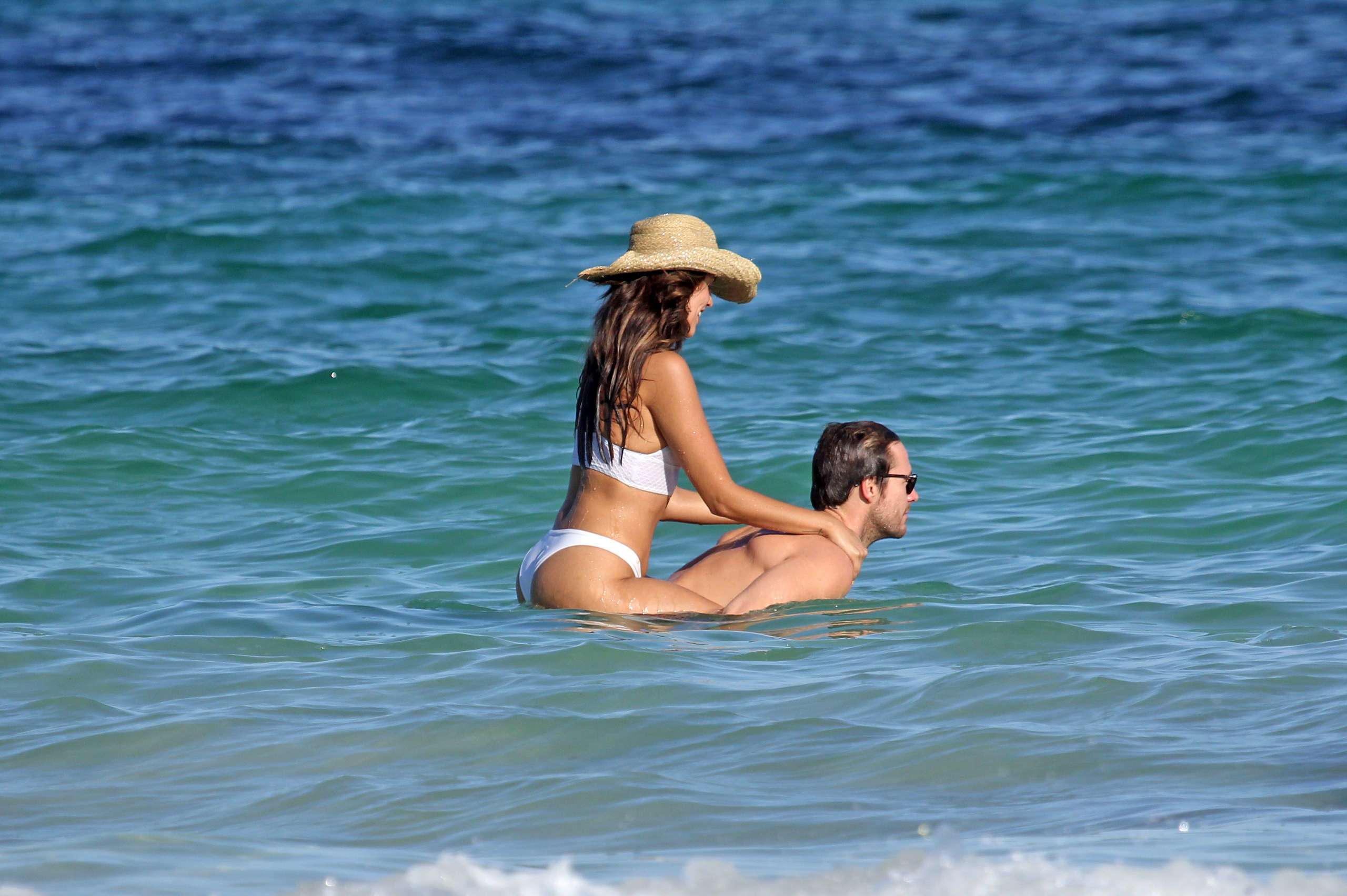 Eiza Gonzalez in White Bikini on the Beach in Tulum