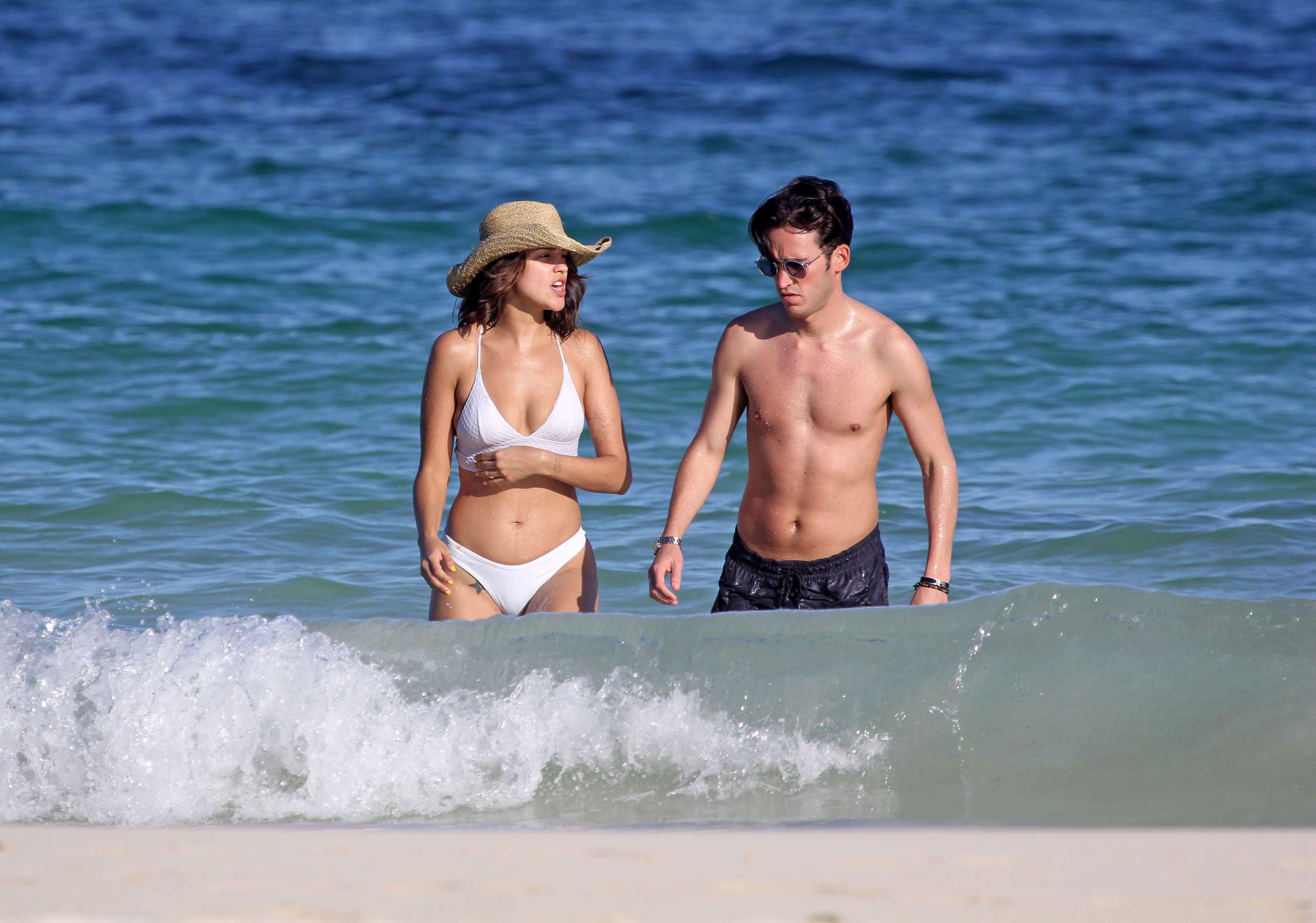 Eiza Gonzalez in White Bikini on the Beach in Tulum