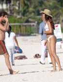 Eiza Gonzalez in White Bikini on the Beach in Tulum