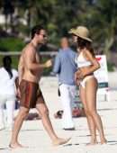 Eiza Gonzalez in White Bikini on the Beach in Tulum