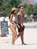 Eiza Gonzalez in White Bikini on the Beach in Tulum