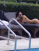 Kendall Jenner Booty in Printed Bikini at a Pool in Miami