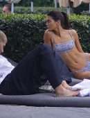 Kendall Jenner Booty in Printed Bikini at a Pool in Miami