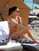 Kendall Jenner in Printed Bikini at the Beach in Miami