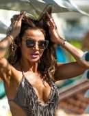 Lizzie Cundy in Swimsuit on the Beach in Barbados