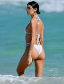 Nicole Williams Cameltoe in a White Bikini at Miami Beach