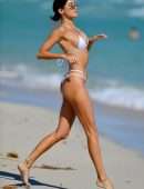 Nicole Williams Cameltoe in a White Bikini at Miami Beach