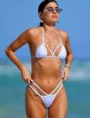 Nicole Williams Cameltoe in a White Bikini at Miami Beach