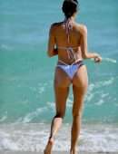 Nicole Williams Cameltoe in a White Bikini at Miami Beach