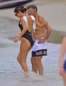 Nigora Bannatyne and Duncan Outside Sandy Lane Hotel in Barbados