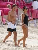 Nigora Bannatyne and Duncan Outside Sandy Lane Hotel in Barbados