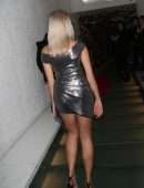 Pixie Lott Leggy, Kiss Christmas Party at Ours Restaurant in London