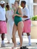 Rhea Durham Booty in Swimsuit on the Beach in Barbados