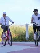 Shakira Riding a Bike at the Beach in Miami